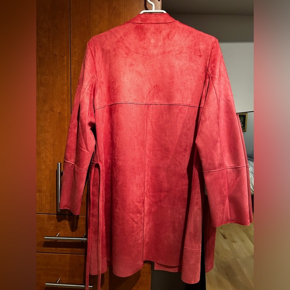 Ultrasuede duster/blazer with tie belt - Picture 3 of 4